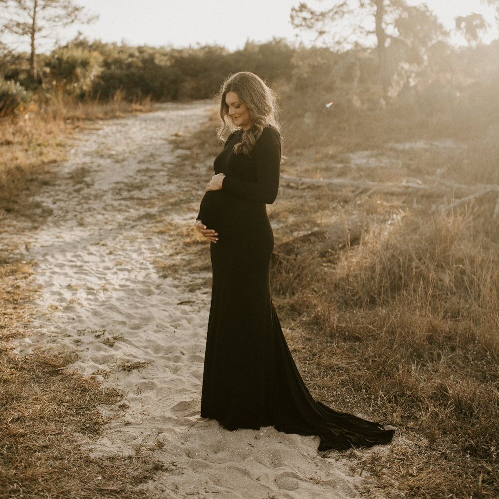 Black Maxi Maternity Photoshoot Dress
